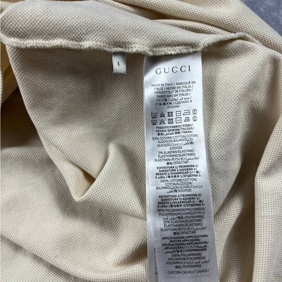 Men's Beige Polo Shirt with Navy Collar - Picture 4 of 6